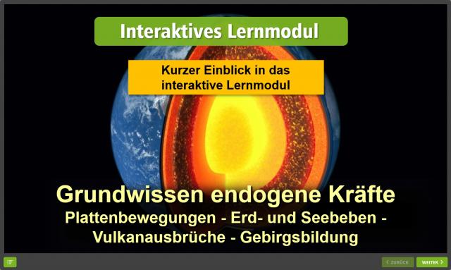 Grundwissen endogene Kräfte - Kurzvorschau des Lernmoduls